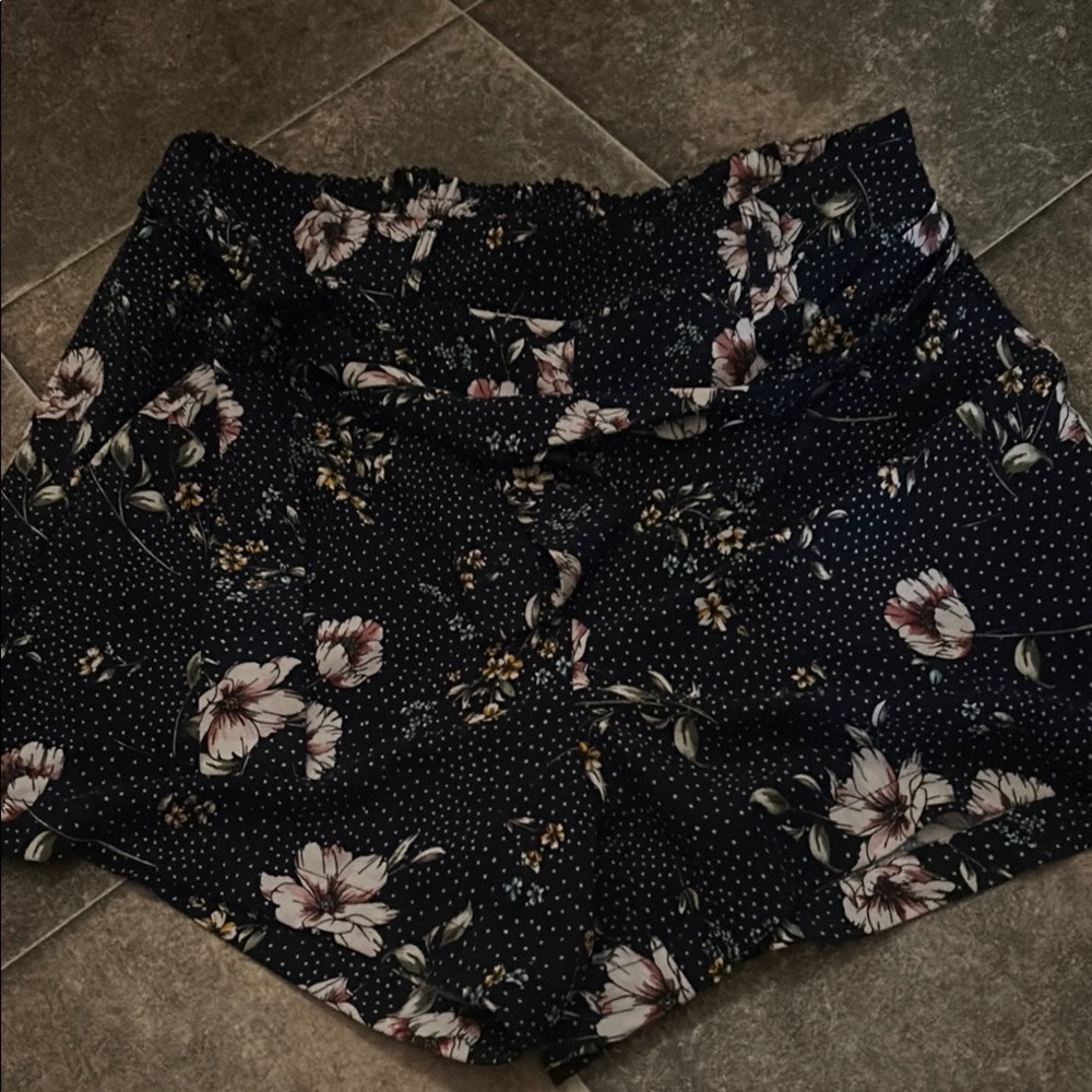 Torrid White and Blue High Waist Shorts